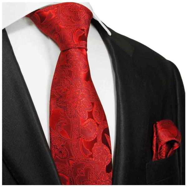 Men's tie red paisley floral necktie 2030