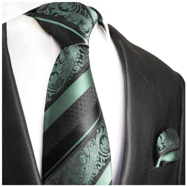 Men's tie mint green baroque striped necktie 2034