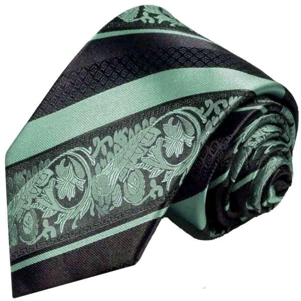 Men's tie mint green baroque striped necktie 2034