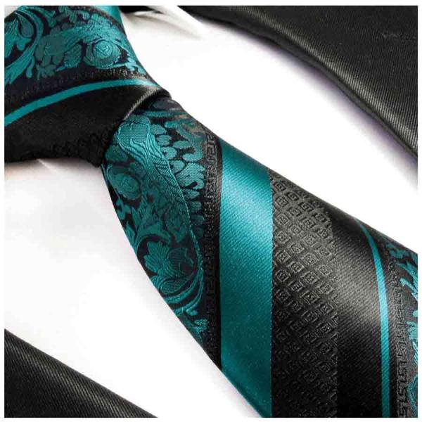 Men's tie petrol baroque striped necktie 2035
