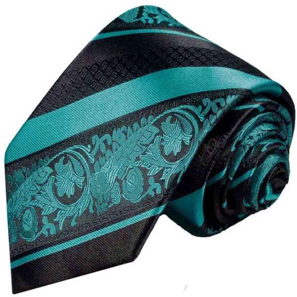 Men's tie petrol baroque striped necktie 2035