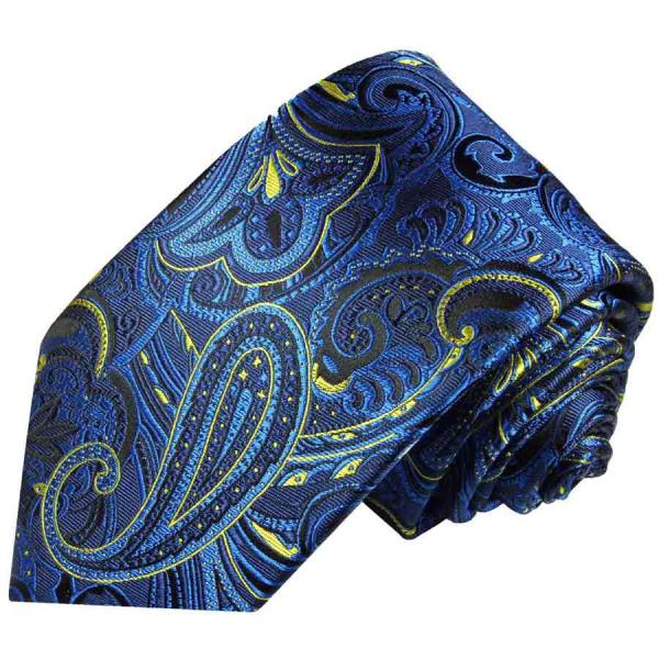 Men's tie blue paisley brocade necktie 2044