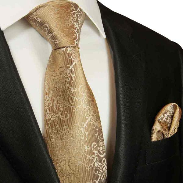 Men's tie gold brown baroque necktie 2049