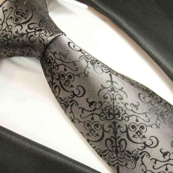Men's tie silver grey baroque necktie 2051
