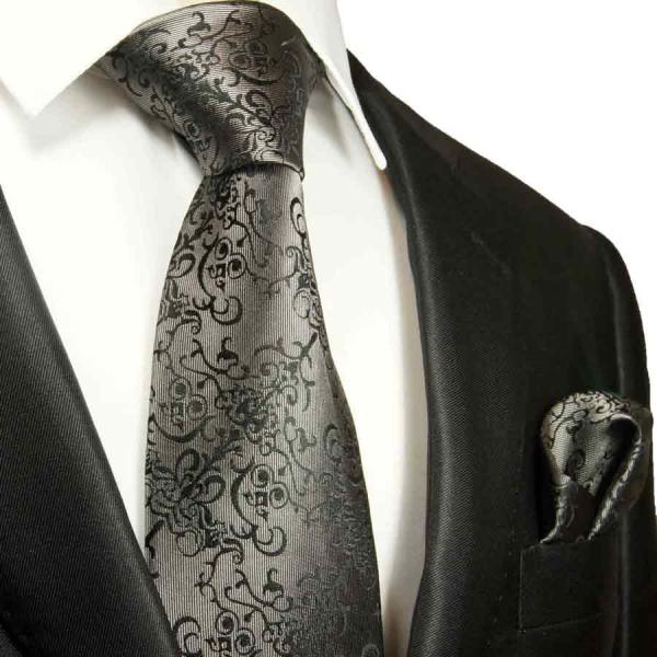 Men's tie silver grey baroque necktie 2051