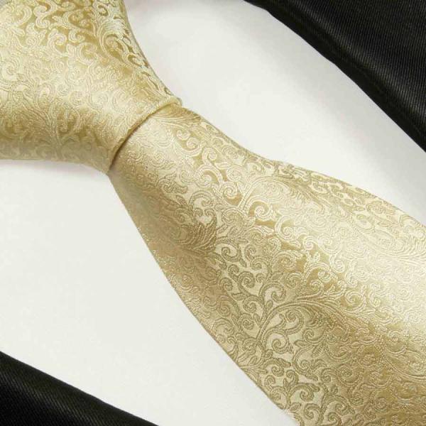 Men's tie cream floral necktie 2096