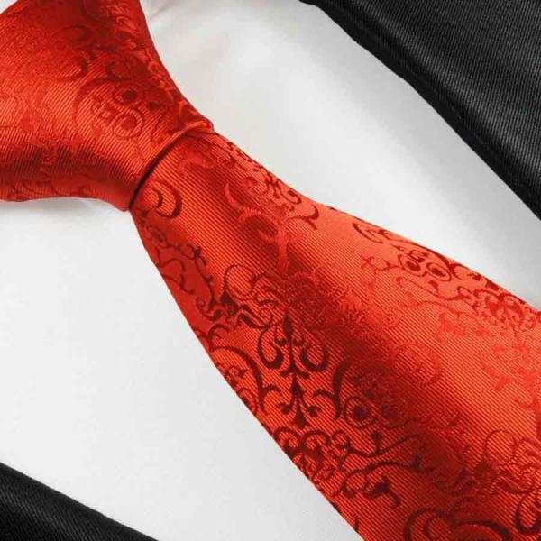 Men's tie red baroque necktie 2098