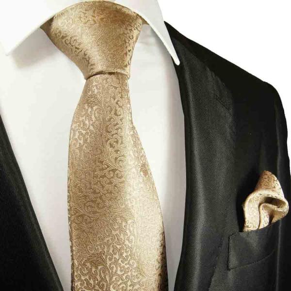 Men's tie cappuccino brown floral necktie 2101