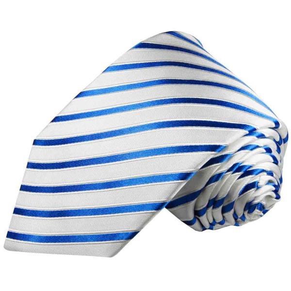 Men's tie blue white striped necktie 2105