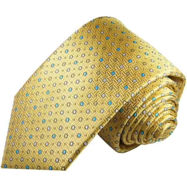 Men's tie yellow blue dotted necktie 2106