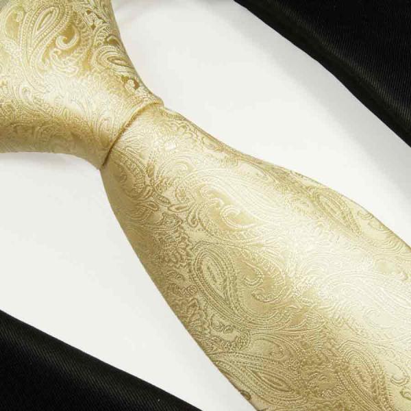 Men's tie cream paisley brocade necktie 2112