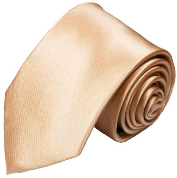 Men's tie apricot plain satin necktie 2134