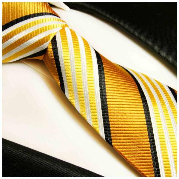 Men's tie gold orange striped necktie 264