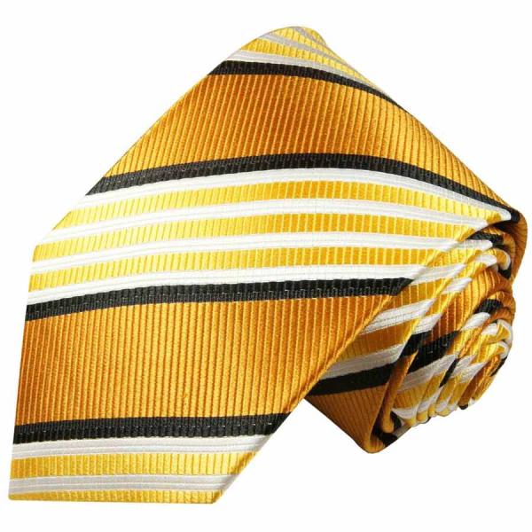 Men's tie gold orange striped necktie 264