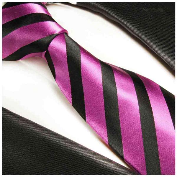 Men's tie pink black striped necktie 381