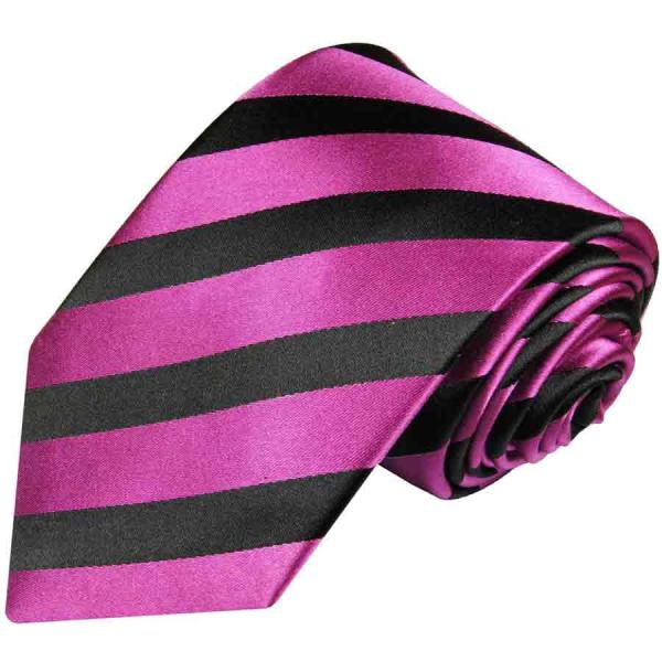 Men's tie pink black striped necktie 381