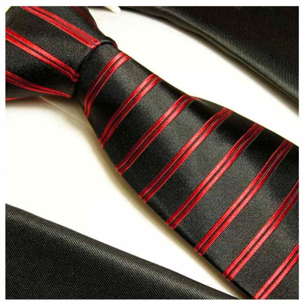 Men's tie red black striped necktie 400