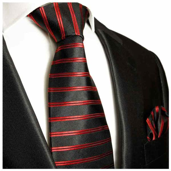 Men's tie red black striped necktie 400