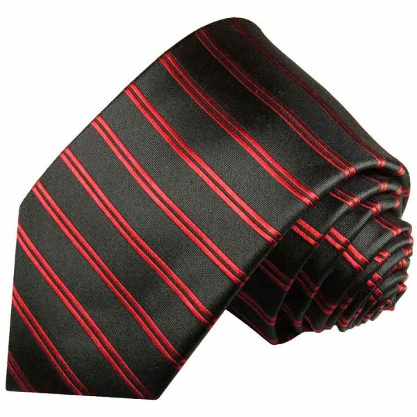 Men's tie red black striped necktie 400