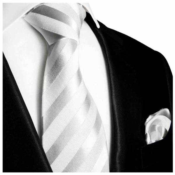 Men's tie silver white striped necktie 401