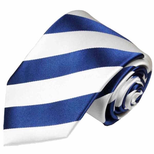 Men's tie blue white striped necktie 405
