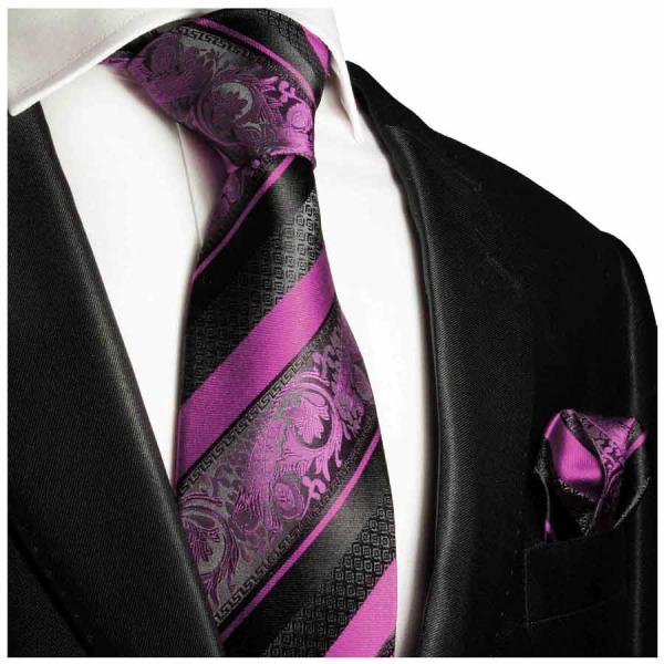 Men's tie pink baroque striped necktie 497