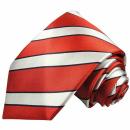 Herren Krawatte rot weiss schwarz gestreift 122