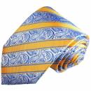 Herren Krawatte paisley blau gelb gold gestreift 2002